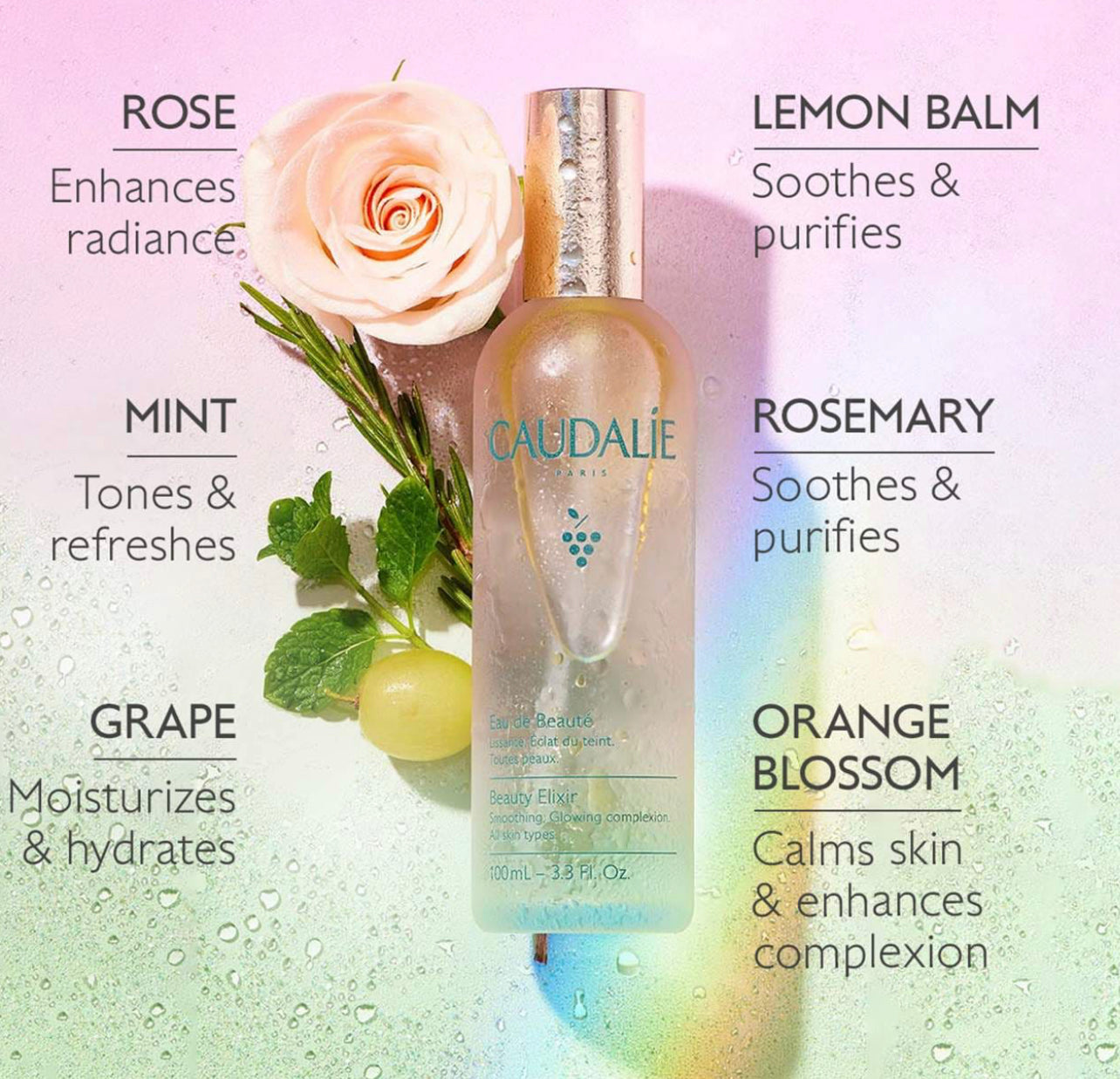 Caudalie Beauty Elixir Prep, Set, Glow Face Mist 100ML