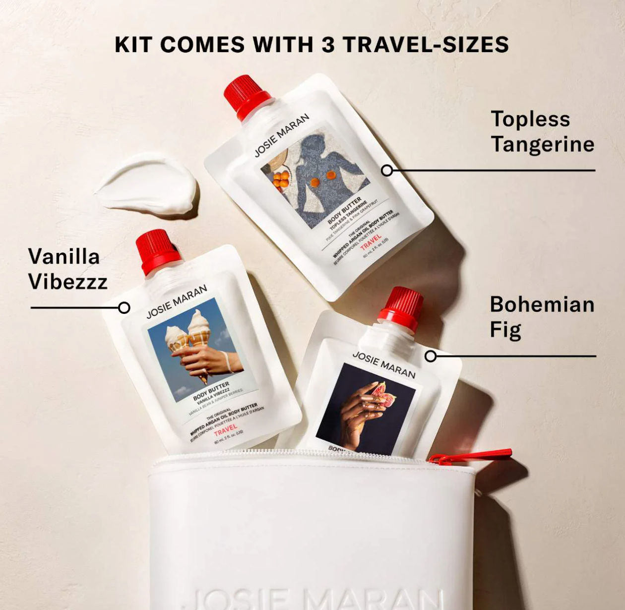 Josie Maran Butter Babies 3-Piece Body Cream Minis Kit- set crema corporal