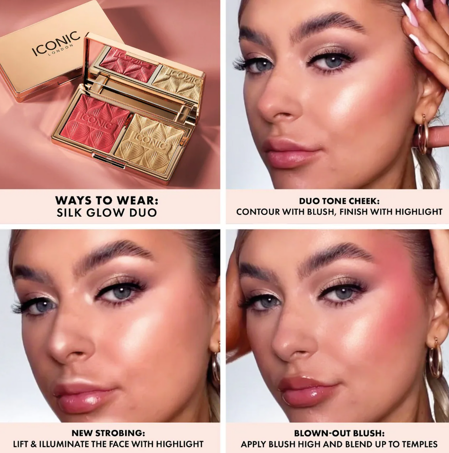 Iconic London Silk Glow Blush and Highlight Duo - duo iluminador y rubor