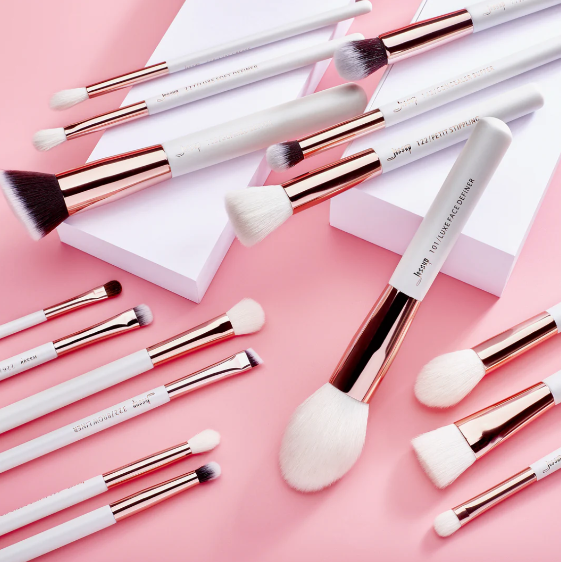 Jessup Beauty brochas 25 piezas blanco con rose gold T215