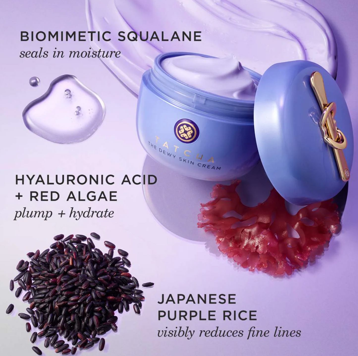 Tatcha The Dewy Skin Cream Plumping & Hydrating Refillable Moisturizer