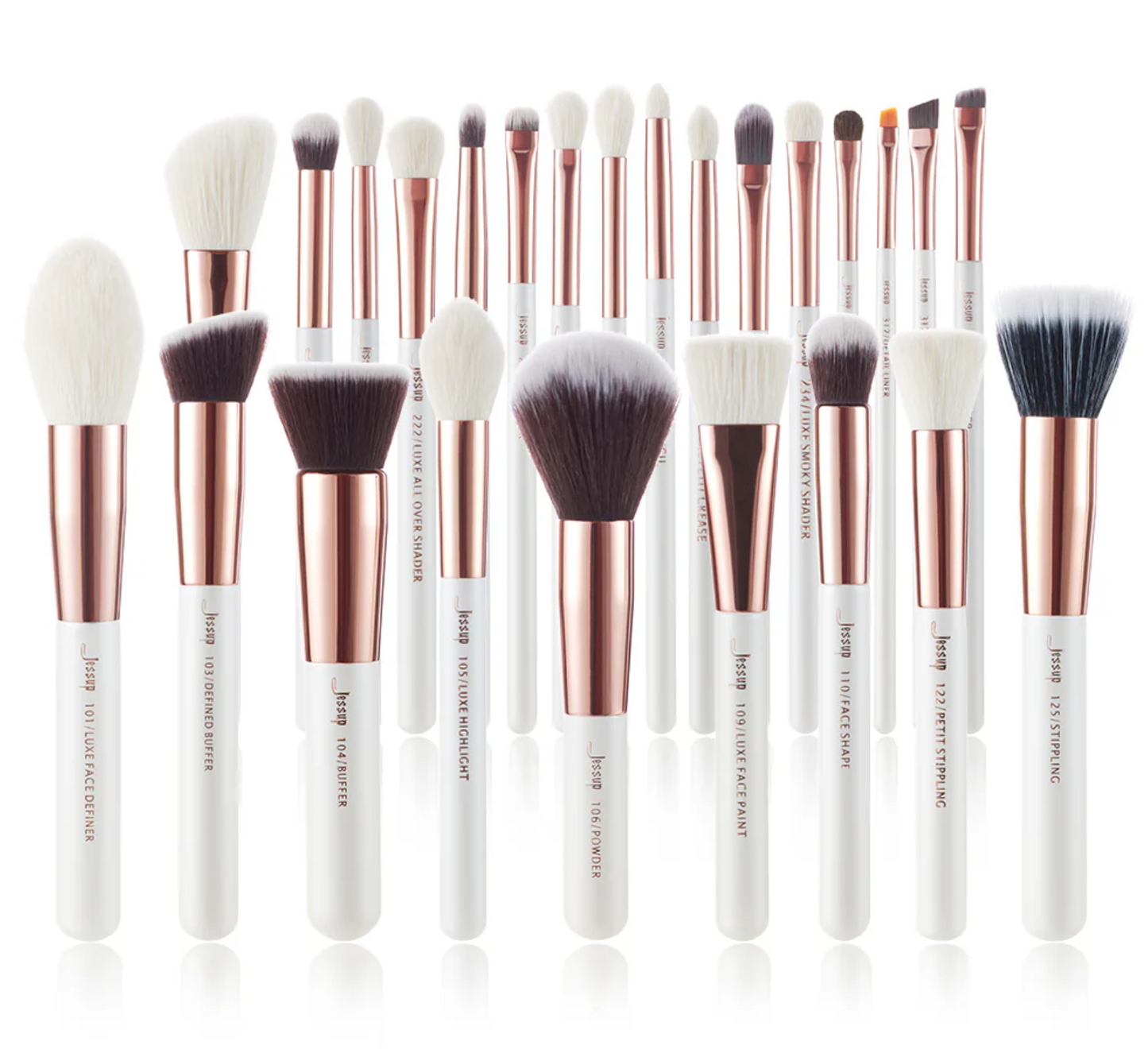 Jessup Beauty brochas 25 piezas blanco con rose gold T215
