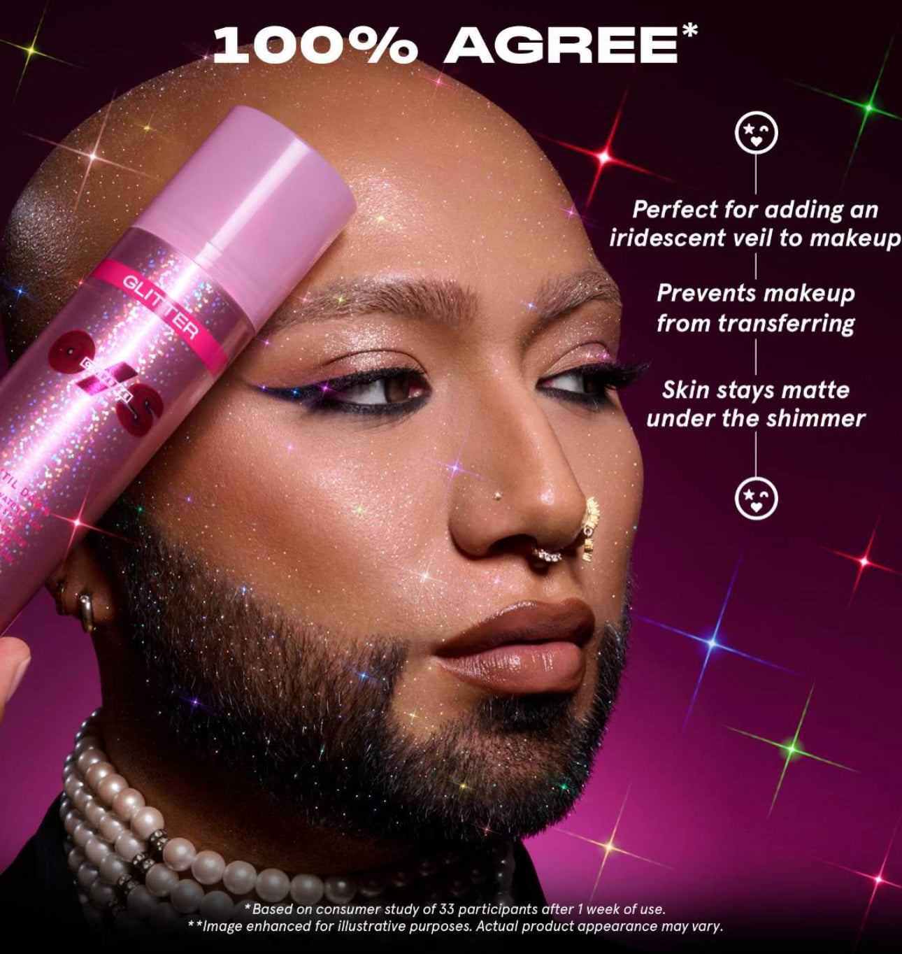 ONE/SIZE by Patrick Starrr
On 'Til Dawn Glitter Waterproof Setting Spray sellador Maquillaje edición limitada con glitter