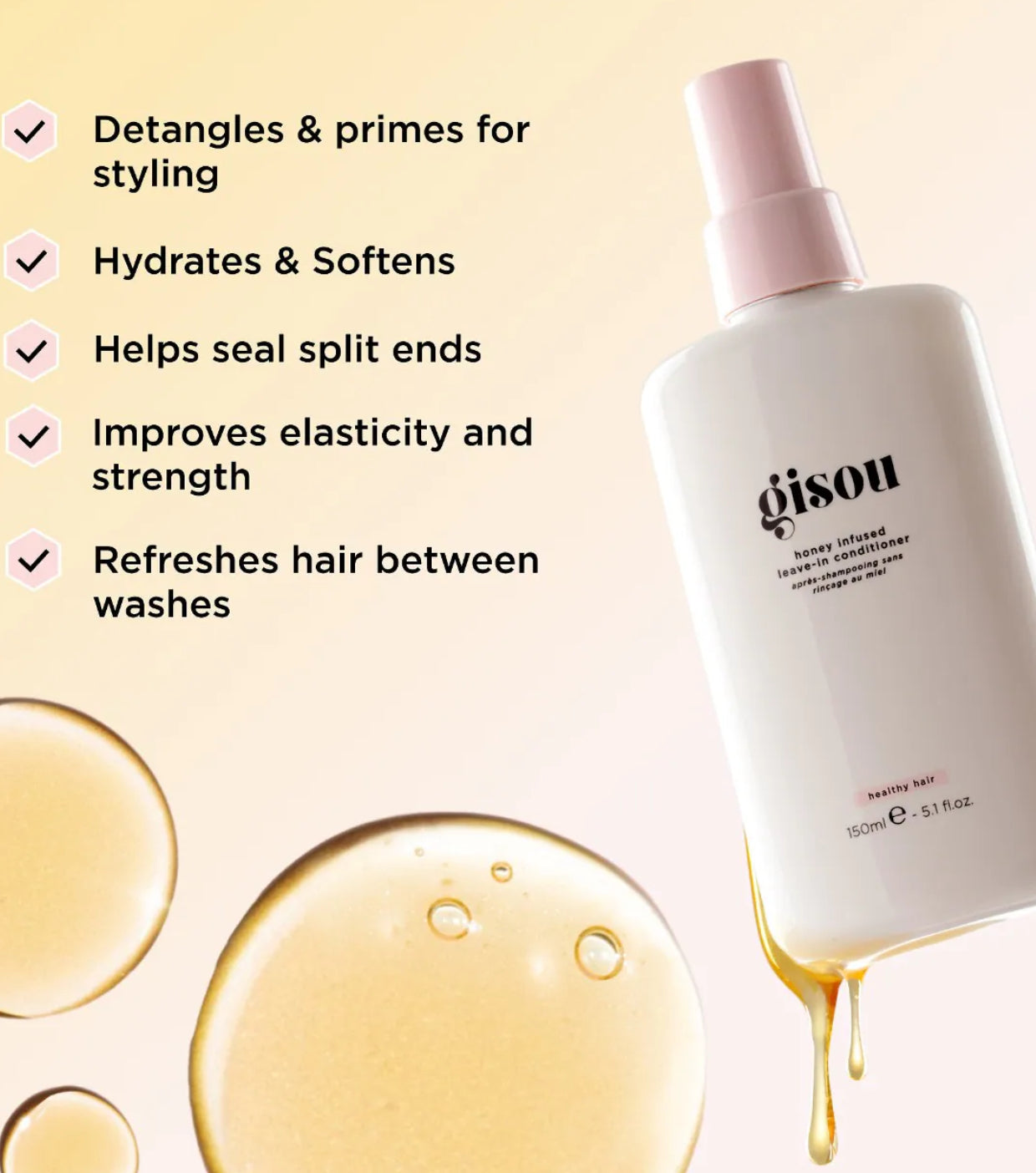Gisou
Honey Infused Leave-In Conditioner 150ML
