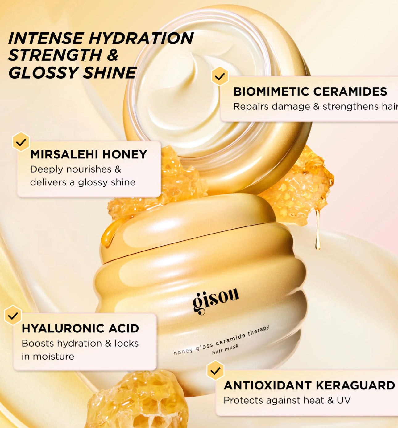 Gisou
Honey Gloss Ceramide Therapy Hydrating Hair Mask mascarilla cabello