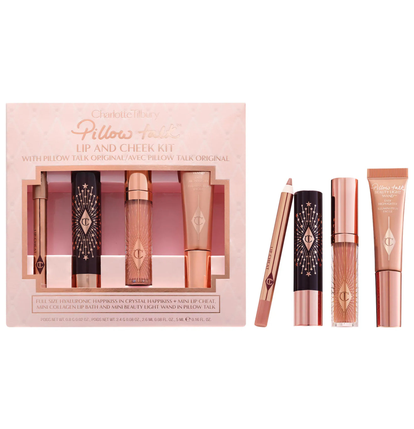 Charlotte Tilbury
Conjunto de secretos icónicos de labios y mejillas de Pillow Talk set Charlotte