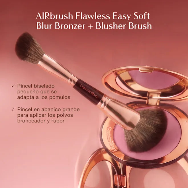 AIRBRUSH FLAWLESS EASY SOFT BLUR BRONZER + BLUSHER BRUSH brocha nueva