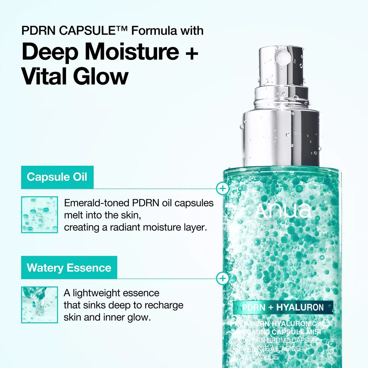 ANUA
PDRN Hyaluronic Acid Hydrating Capsule Mist