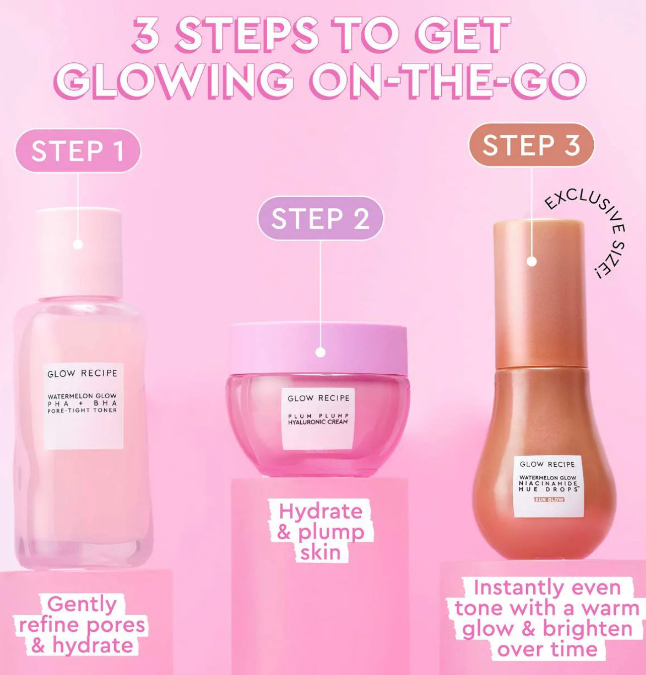 Glow Recipe Get Glowing With Me™ Kit by Katie Fang with Hue Drops Tinted Serum