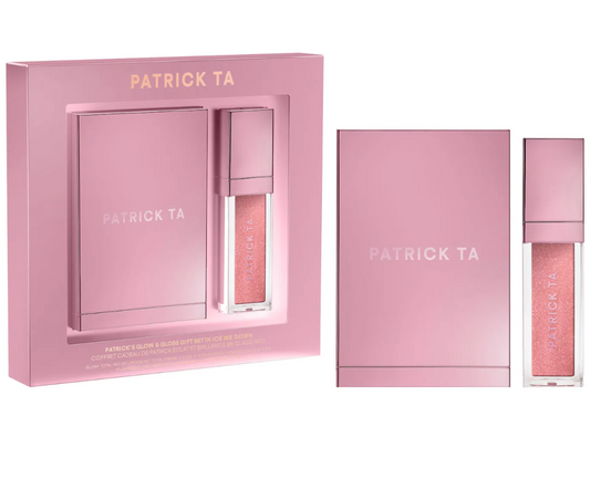 PATRICK TA  Patrick's Glow and Gloss Set: Major Headlines Blush Duo and Lip Gloss Makeup Gift Set