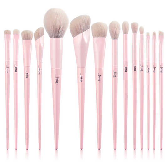 Crystal Pink Set Brochas Jessup Beauty Jessup Crystal Pink Makeup Brushes Set Premium Vegan T495