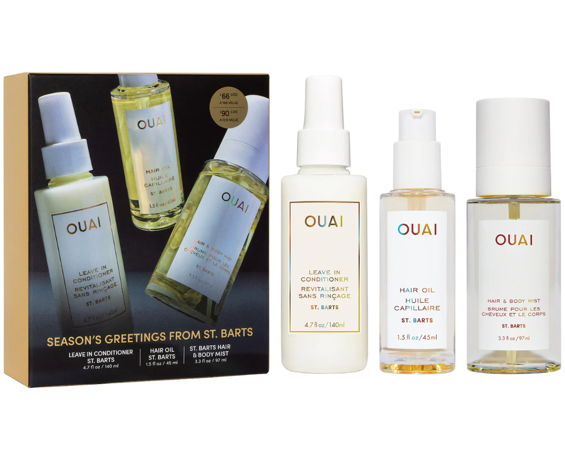 OUAI  St. Barts Hair & Body Mist, Leave In Conditioner & Hair Oil Gift Set