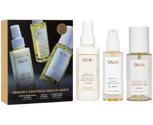 OUAI  St. Barts Hair & Body Mist, Leave In Conditioner & Hair Oil Gift Set