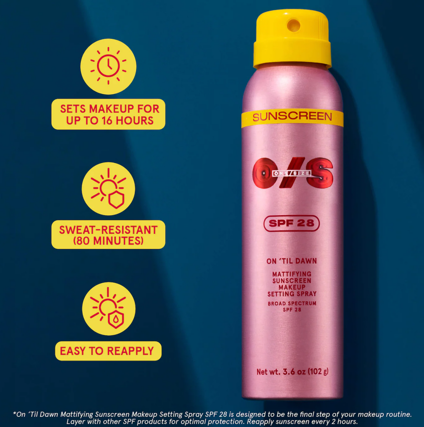 ONE/SIZE by Patrick Starrr  Mini On 'Til Dawn Mattifying Sunscreen Makeup Setting Spray SPF 28