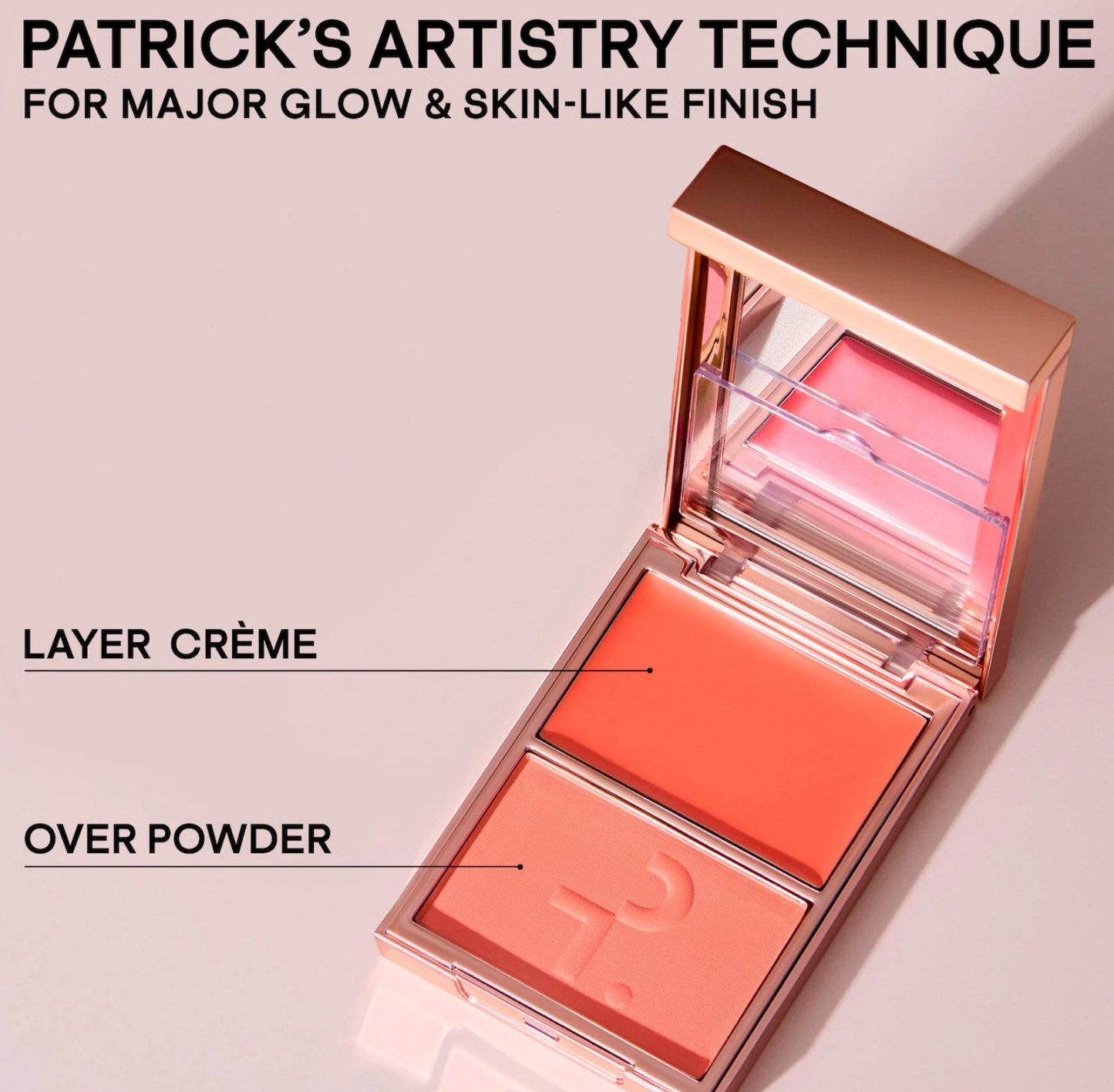 PATRICK TA  Mini Major Headlines Double-Take Crème & Powder Blush Duo