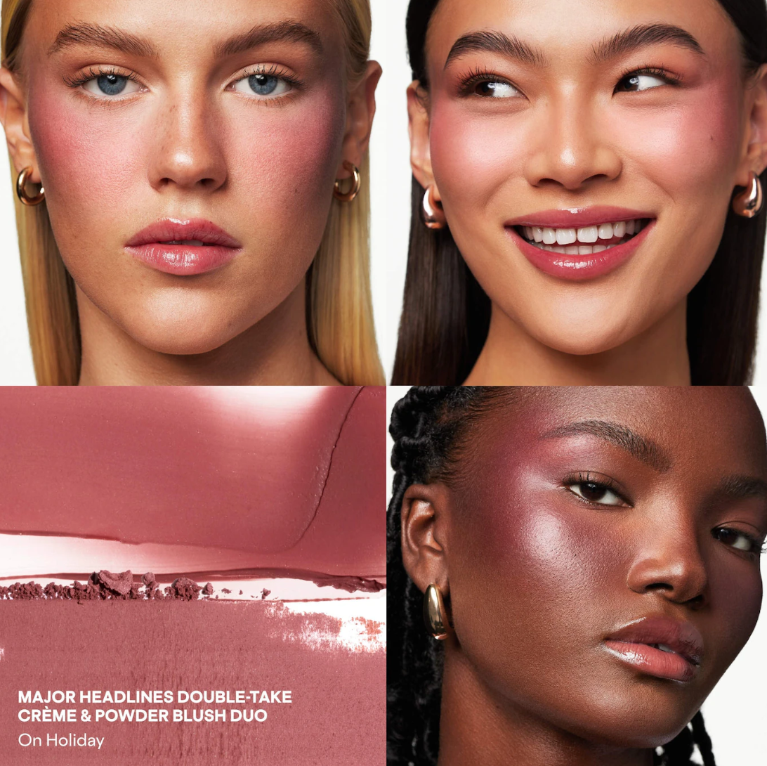 PATRICK TA  Patrick's Glow and Gloss Set: Major Headlines Blush Duo and Lip Gloss Makeup Gift Set
