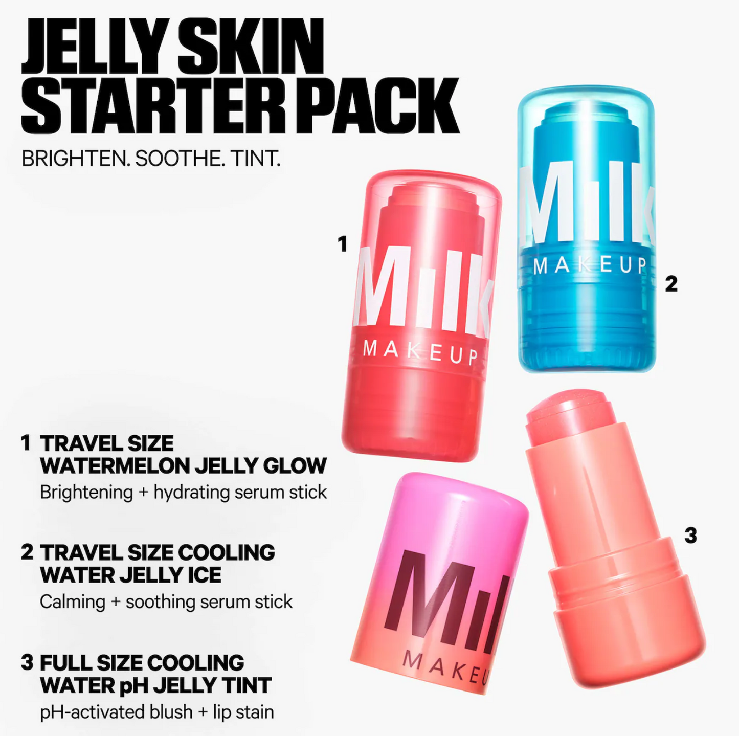 MILK MAKEUP Jelly Skin Starter Pack Skincare + Tint Trio