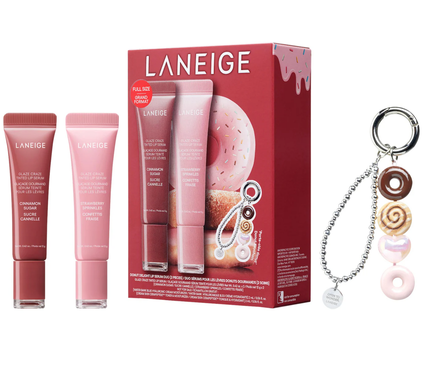 LANEIGE  Glaze Craze Donut Delight Hydrating Tinted Lip Serum Duo