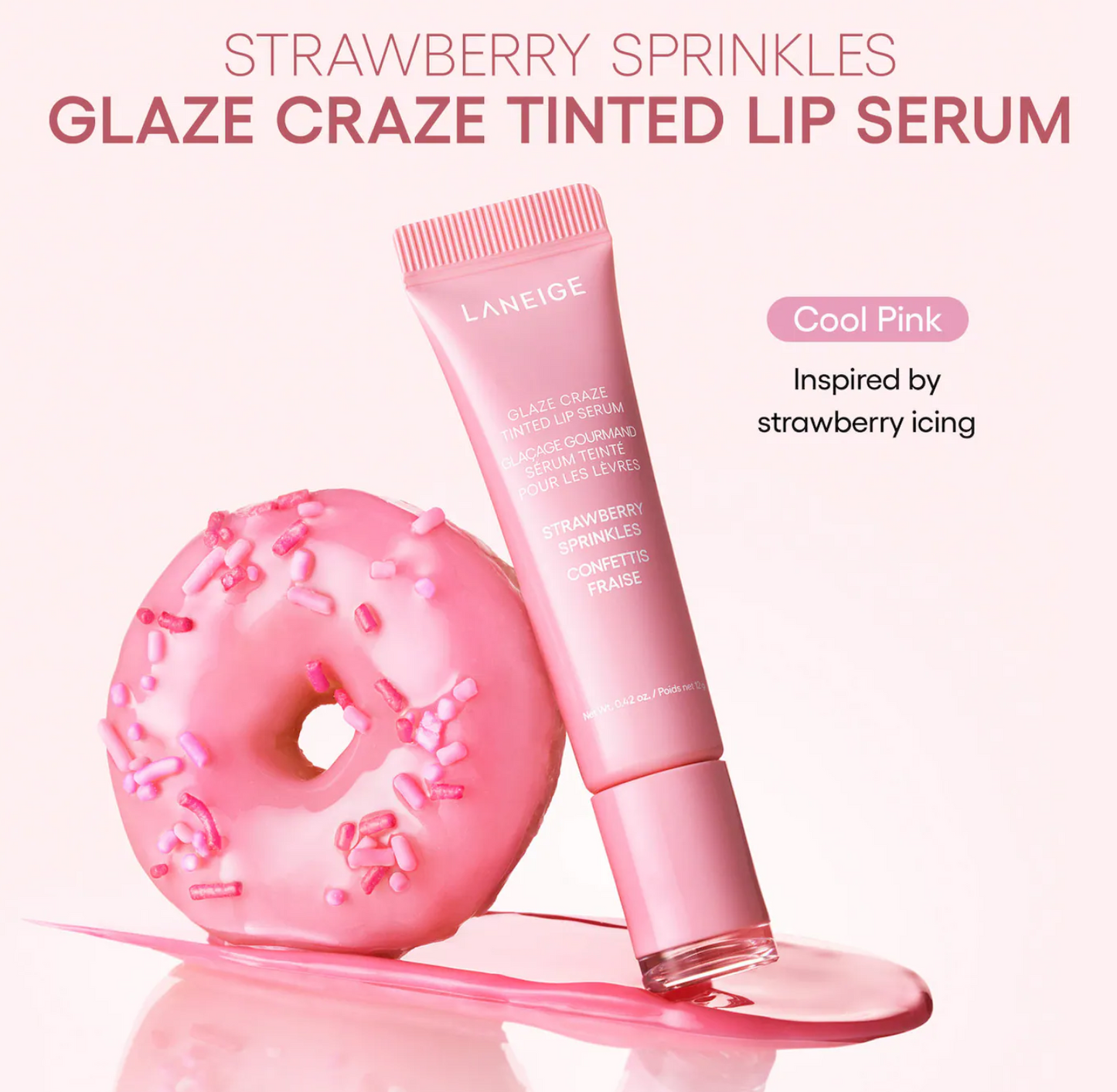 LANEIGE  Glaze Craze Donut Delight Hydrating Tinted Lip Serum Duo