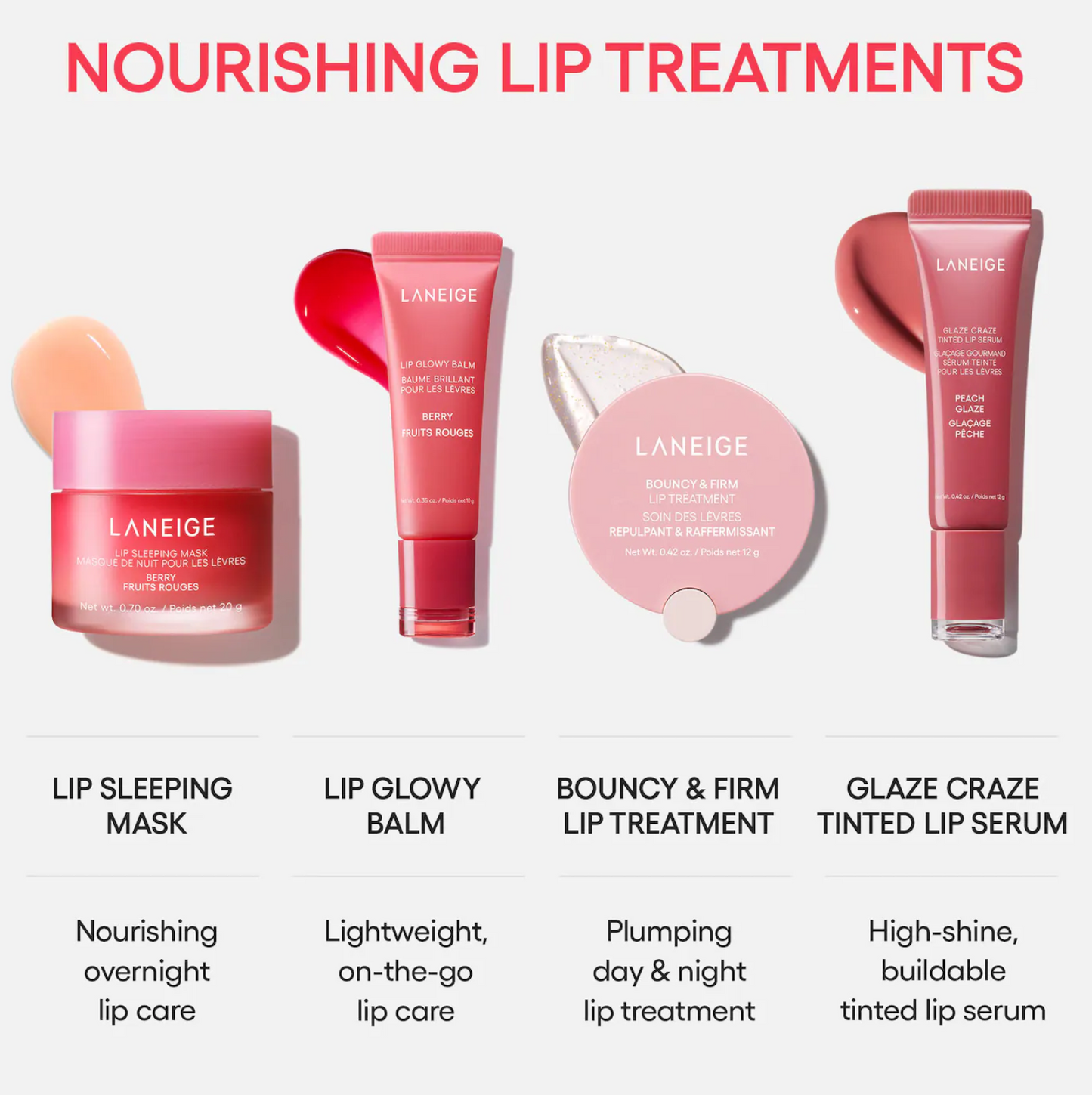 LANEIGE  Glaze Craze Donut Delight Hydrating Tinted Lip Serum Duo