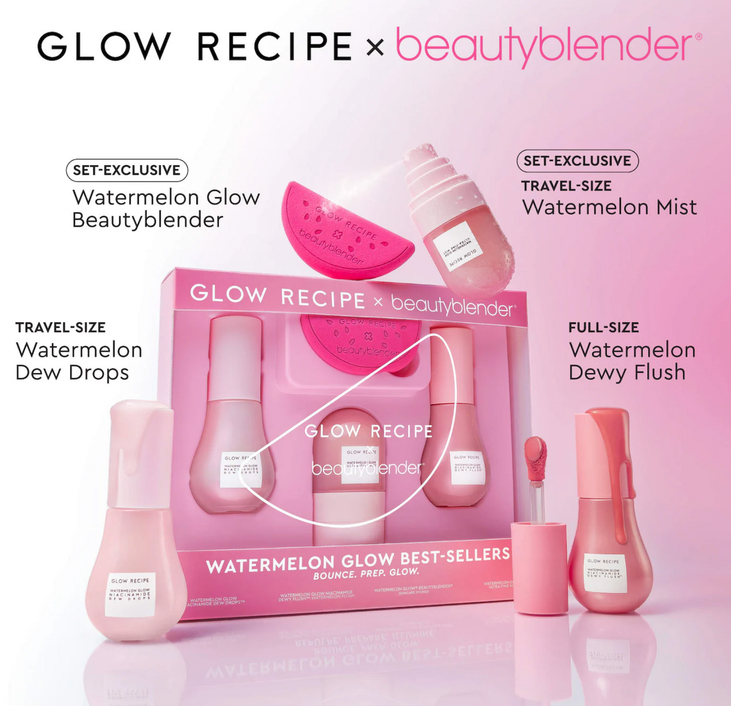 Glow Recipe  Glow Recipe X Beautyblender Watermelon Glow Bestsellers
