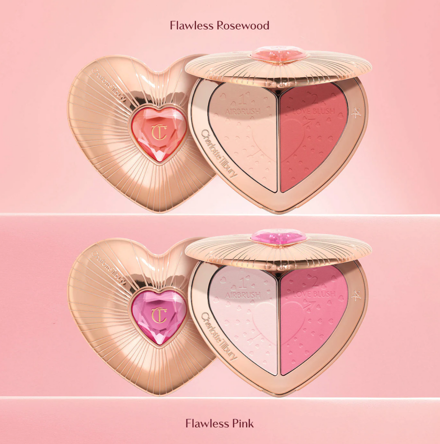 Charlotte Tilbury  Pillow Talk Beauty Soulmates Airbrush Flawless Finish Brightening and Blush Powder Palette