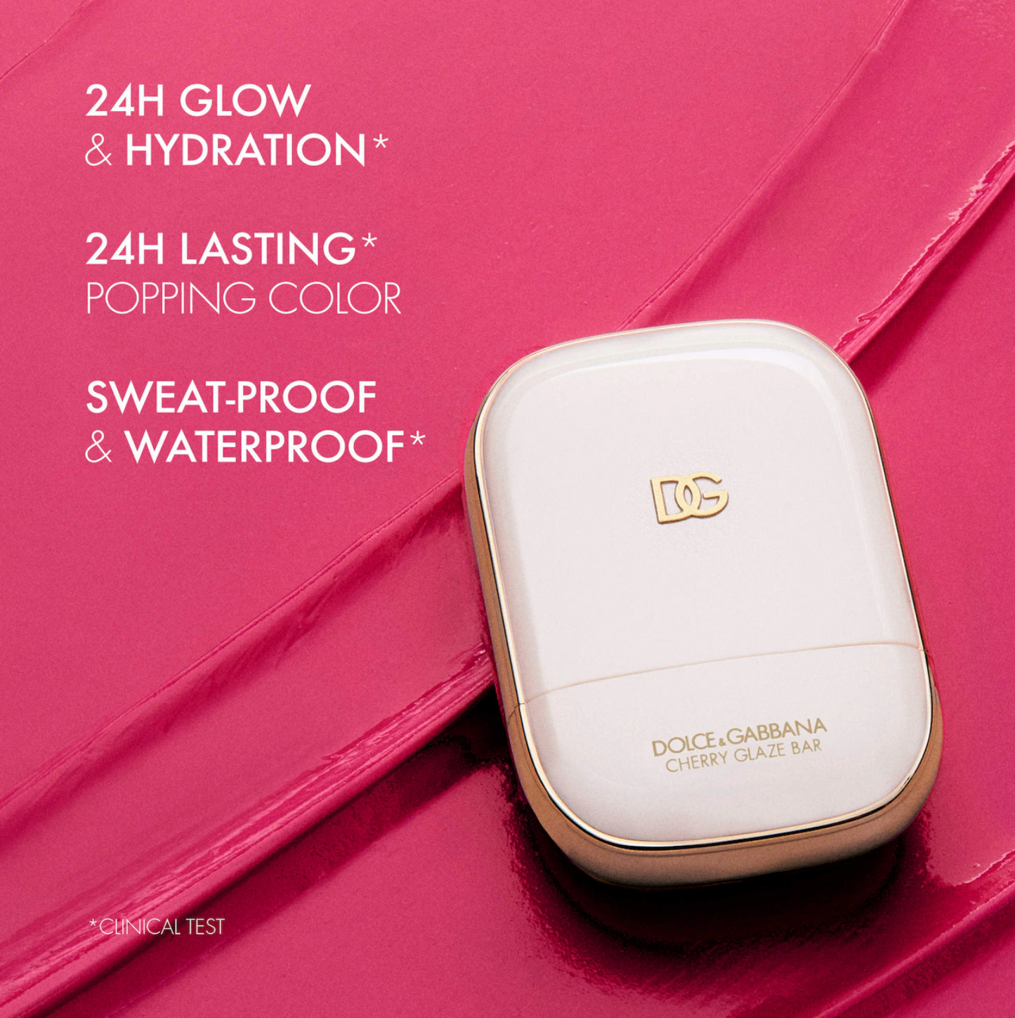 Dolce&Gabbana  Cherry Glaze Bar 24H Lasting Glow & Waterproof Cream Blush Stick with Vegan Collagen