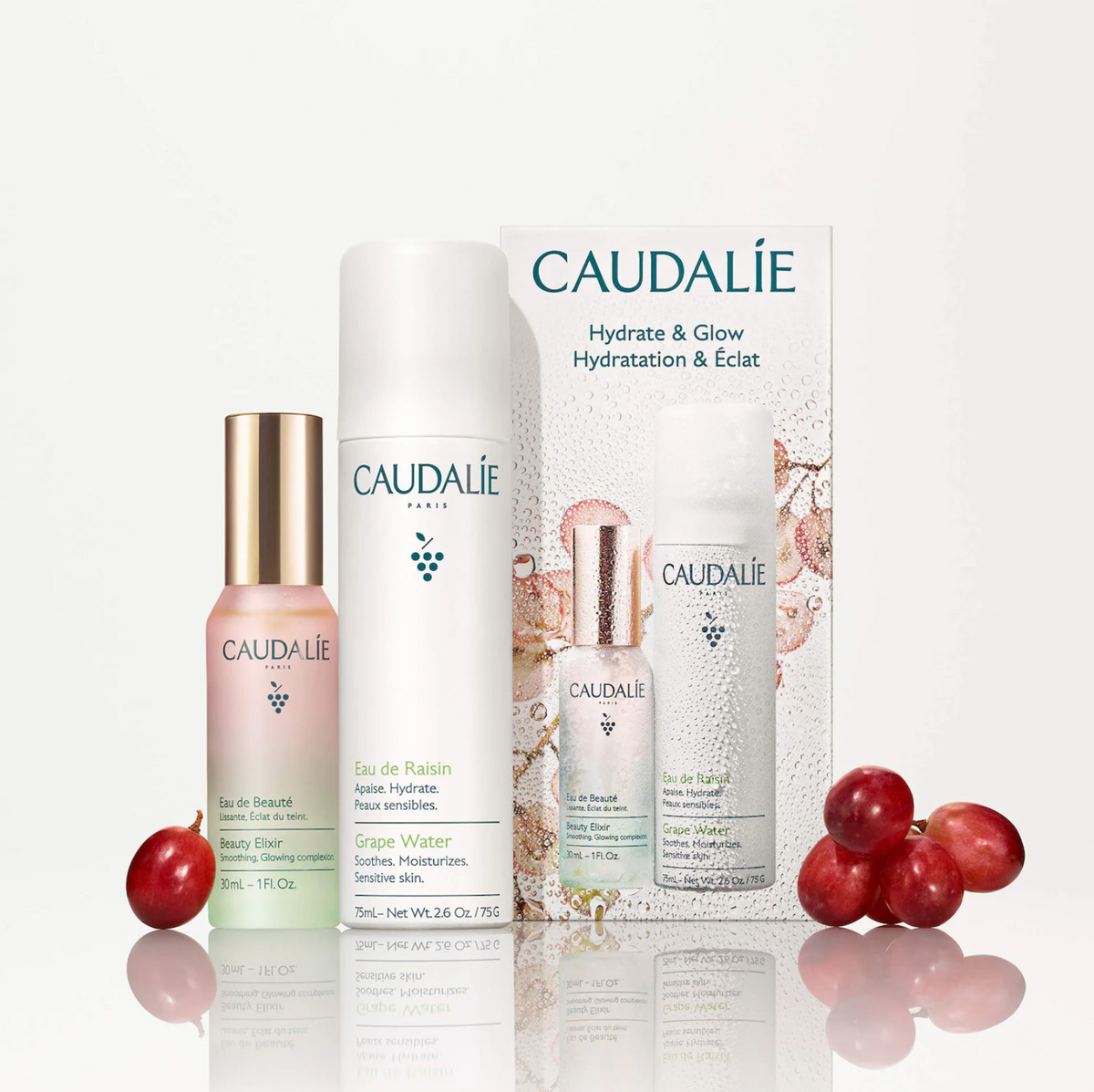 Caudalie  Mini Hydrate & Glow Duo for Soothing & Toning