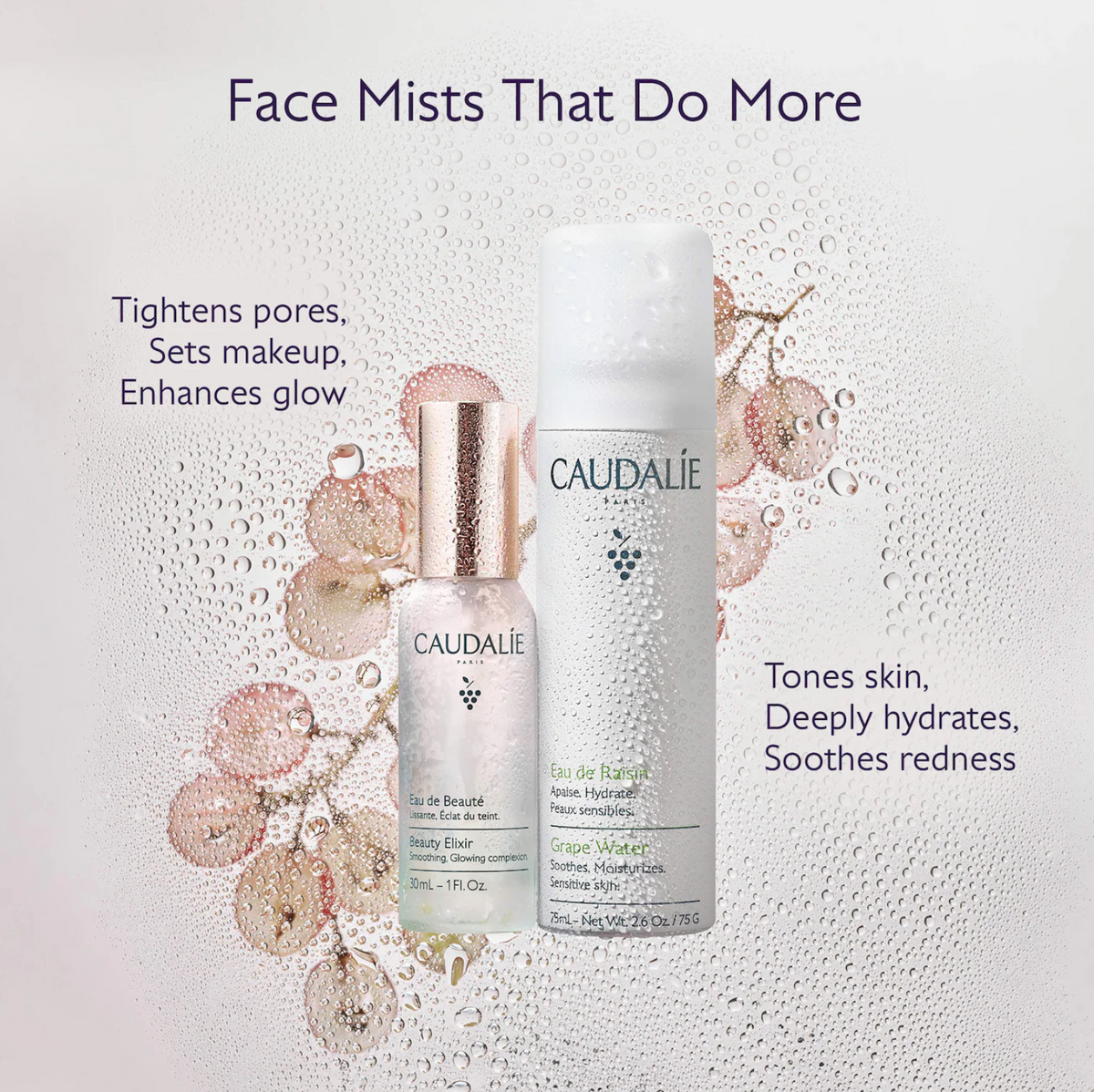 Caudalie  Mini Hydrate & Glow Duo for Soothing & Toning