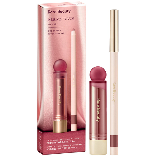 Rare Beauty by Selena Gomez  Mauve Faves Lip Duo Makeup Gift Set FULL SIZE SET
