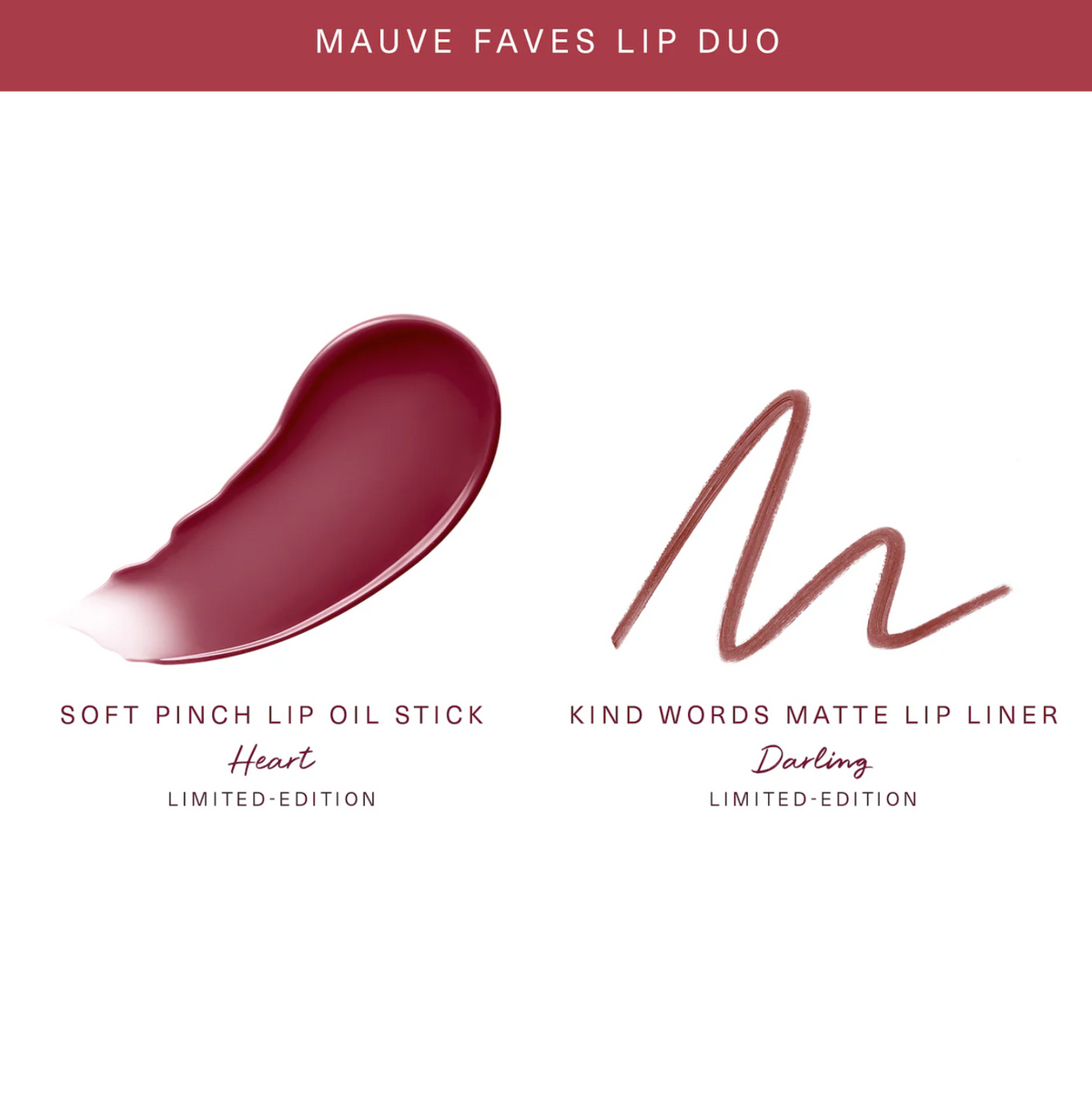 Rare Beauty by Selena Gomez  Mauve Faves Lip Duo Makeup Gift Set FULL SIZE SET