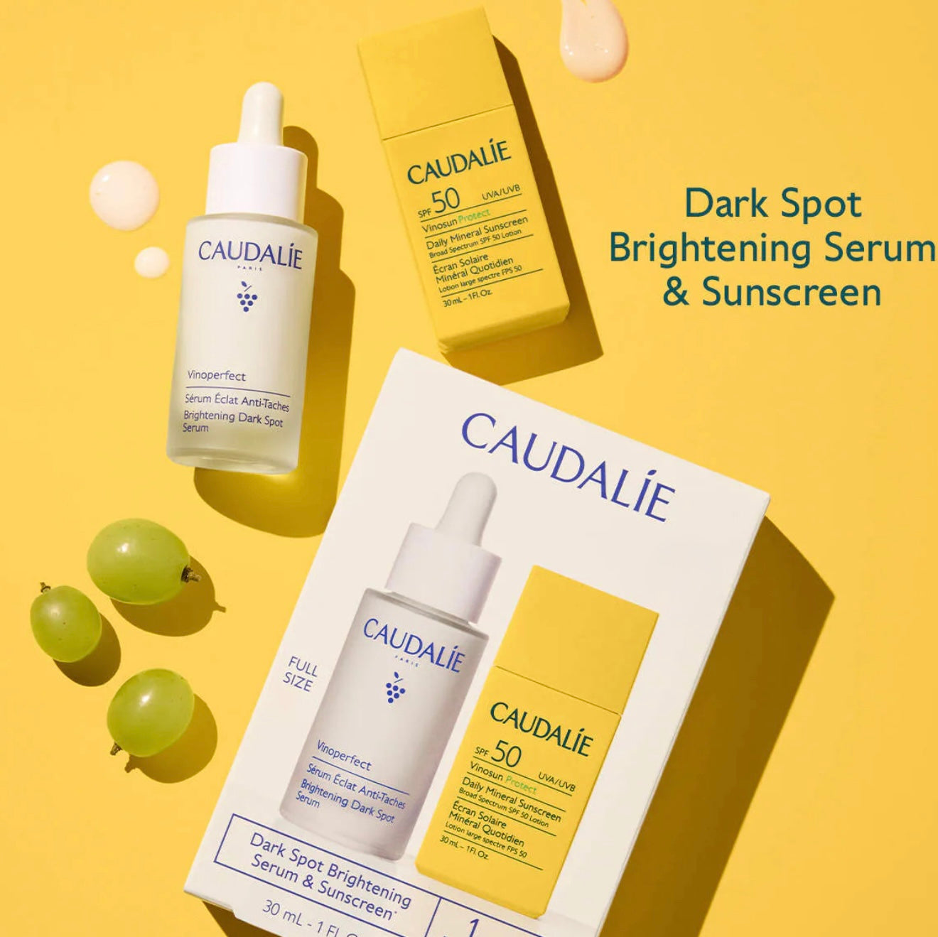Caudalie 
Dark Spot Brightening Serum & Sunscreen SPF 50 Set