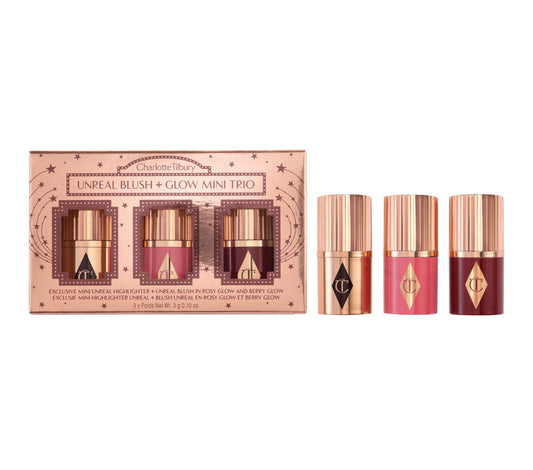 Charlotte Tilbury 
Mini Unreal Blush + Glow Trio