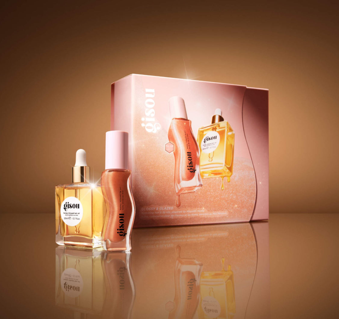 Gisou 
Glossy & Glazed Hair & Lip Oil Gift Set