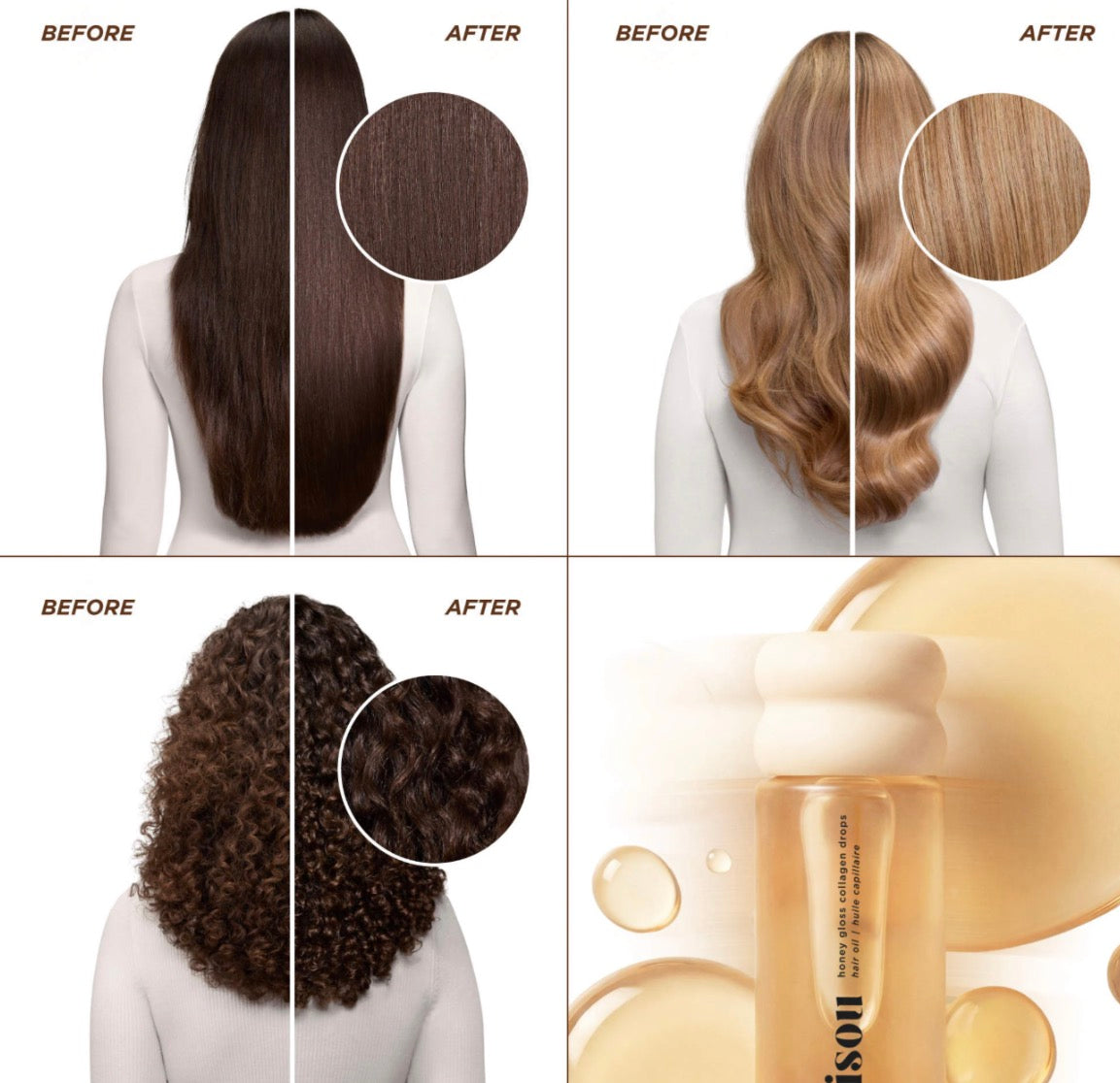 Gisou 
Honey Gloss Collagen Drops Hair Oil for Fine to Medium Hair