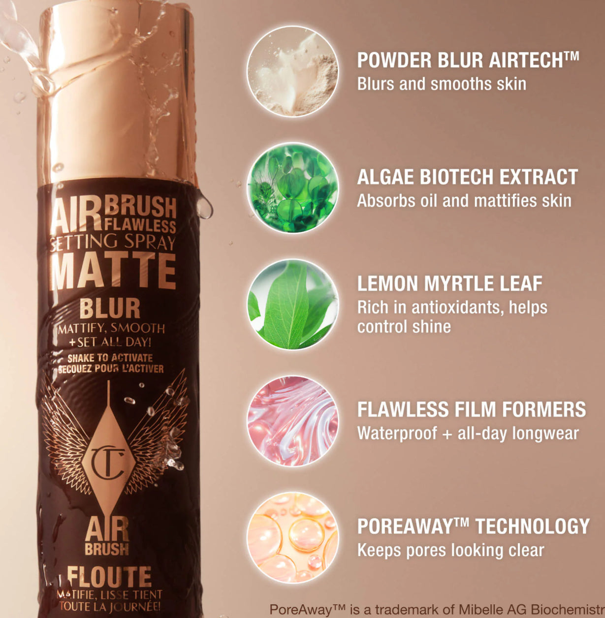 Charlotte Tilbury 
Airbrush Flawless Matte Blurring & Waterproof Setting Spray