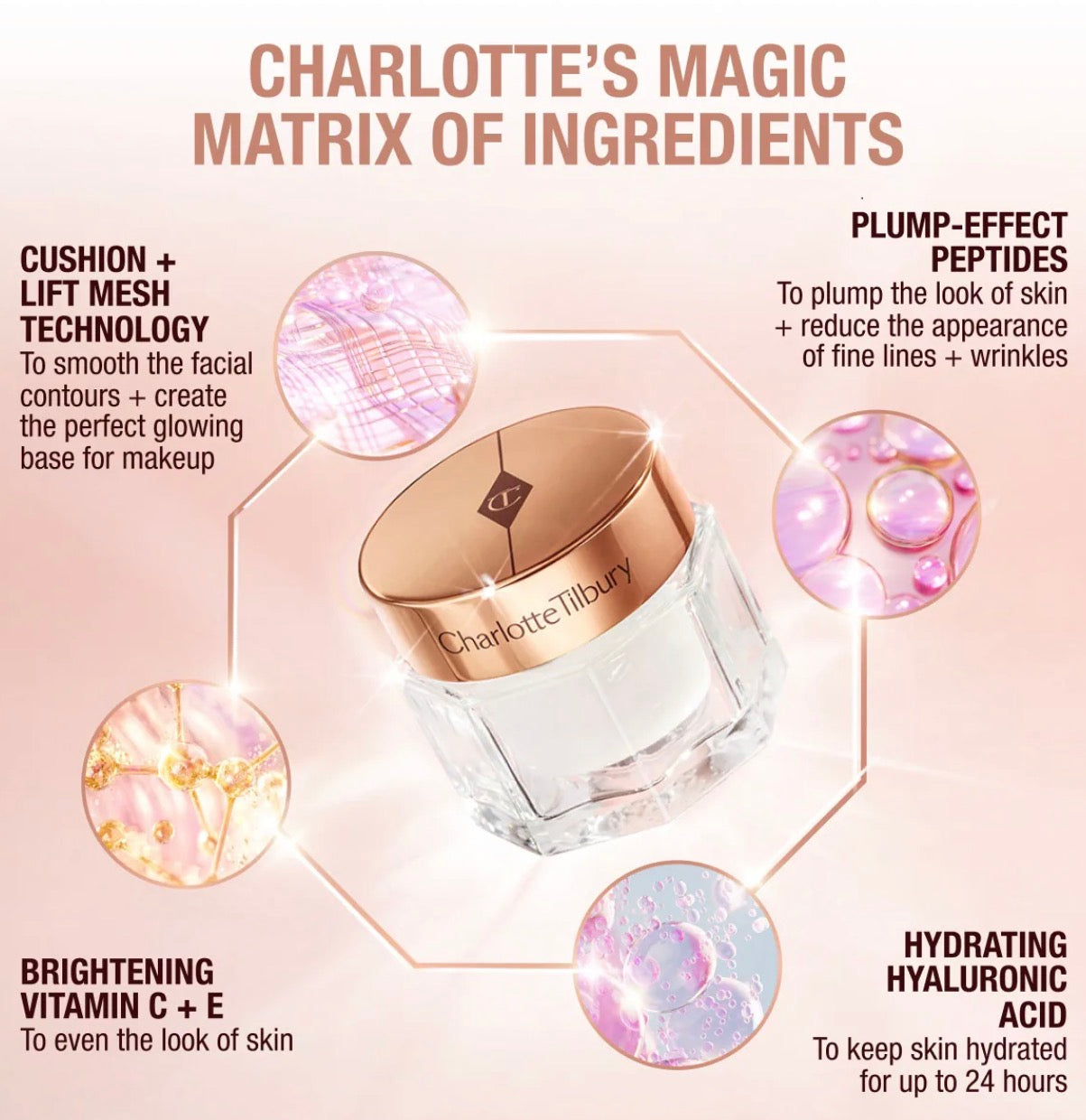 Charlotte Tilbury 
Magic Cream Anti-Aging Moisturizer with Hyaluronic Acid 50ML