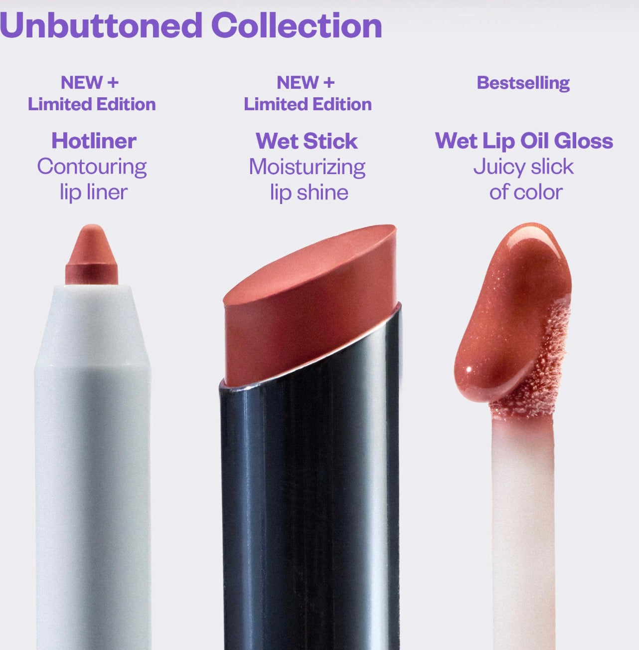 Kosas 
Unbuttoned Lip Liner, Lipstick, and Gloss Gift Set