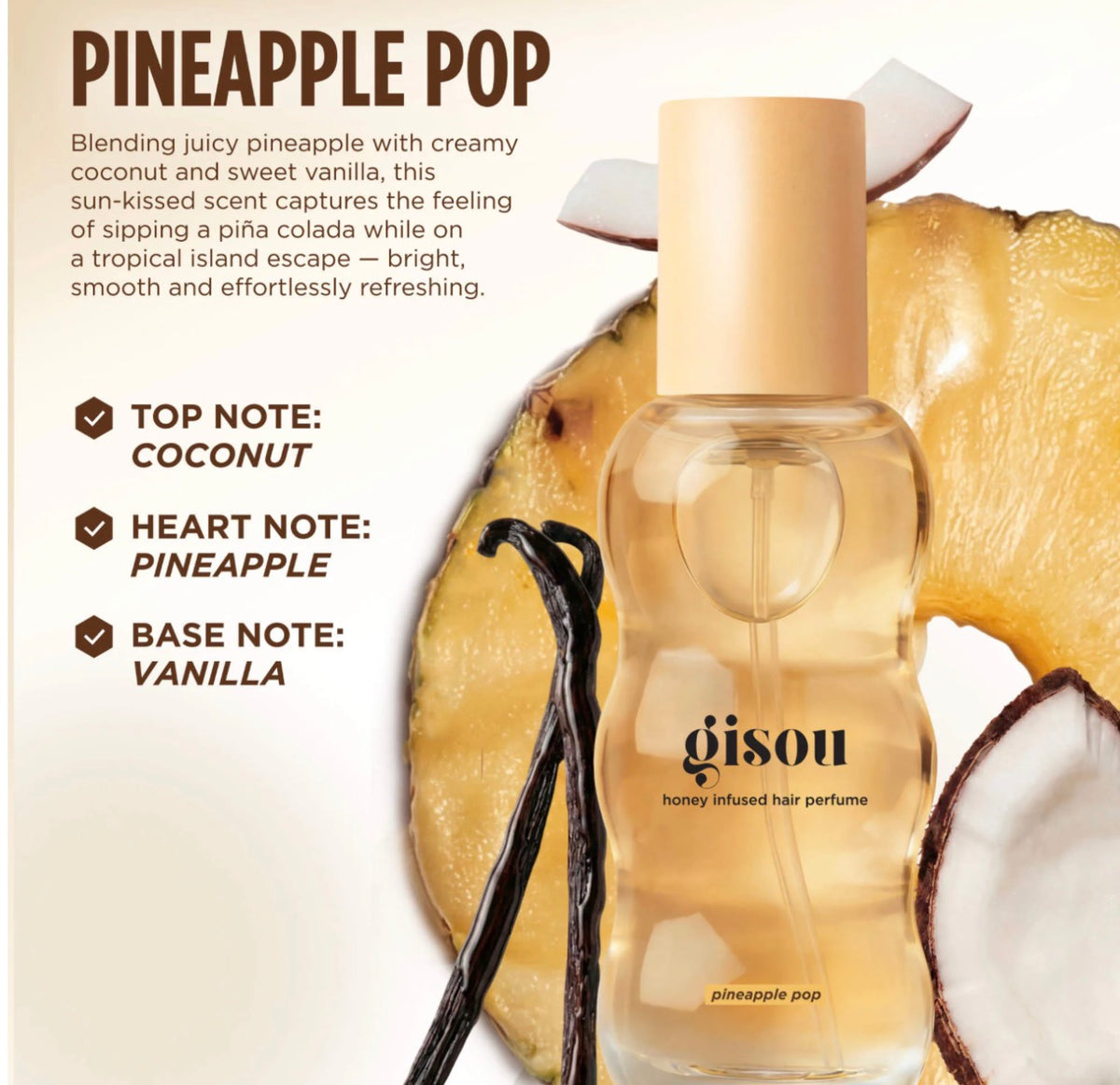 Gisou 
Mini Pineapple Honey Infused Hair Perfume cabello