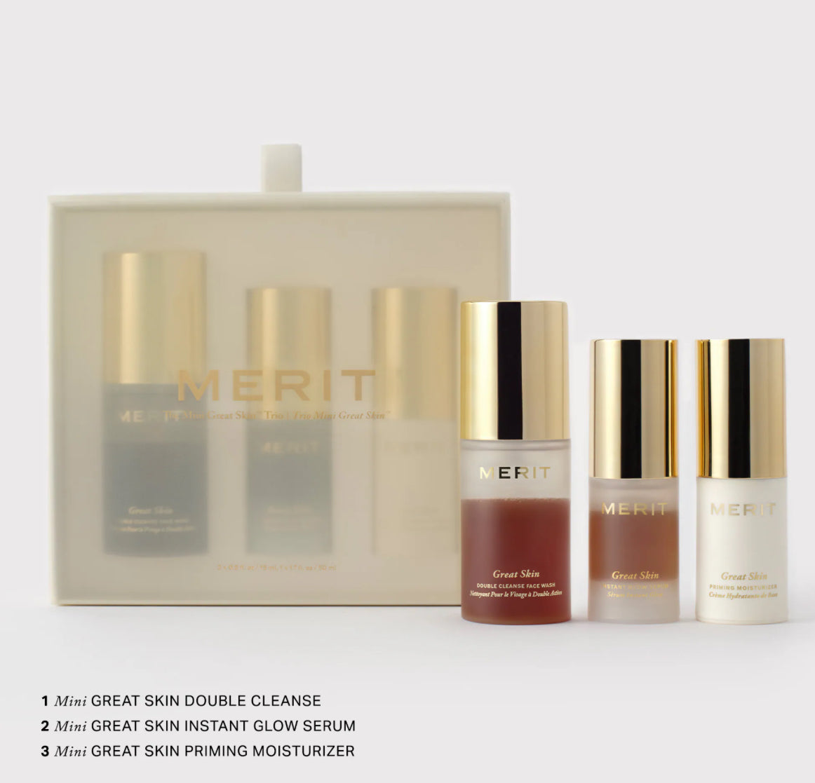 MERIT 
Mini Great Skin Skincare Essentials Gift Set