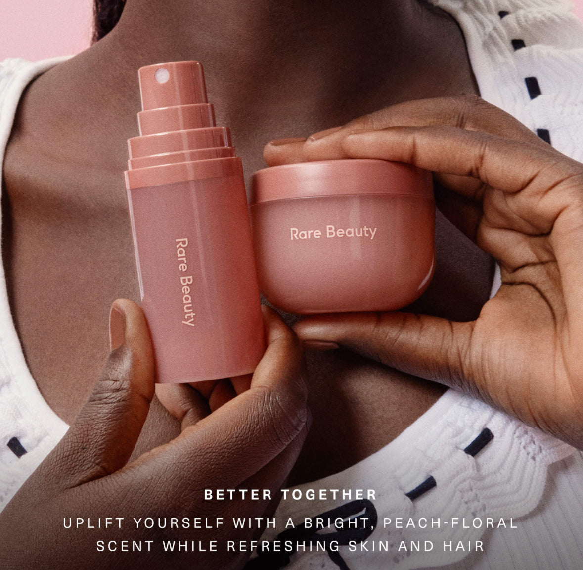 Rare Beauty by Selena Gomez 
Mini Find Comfort: Awaken Confidence Body Essentials Gift Set