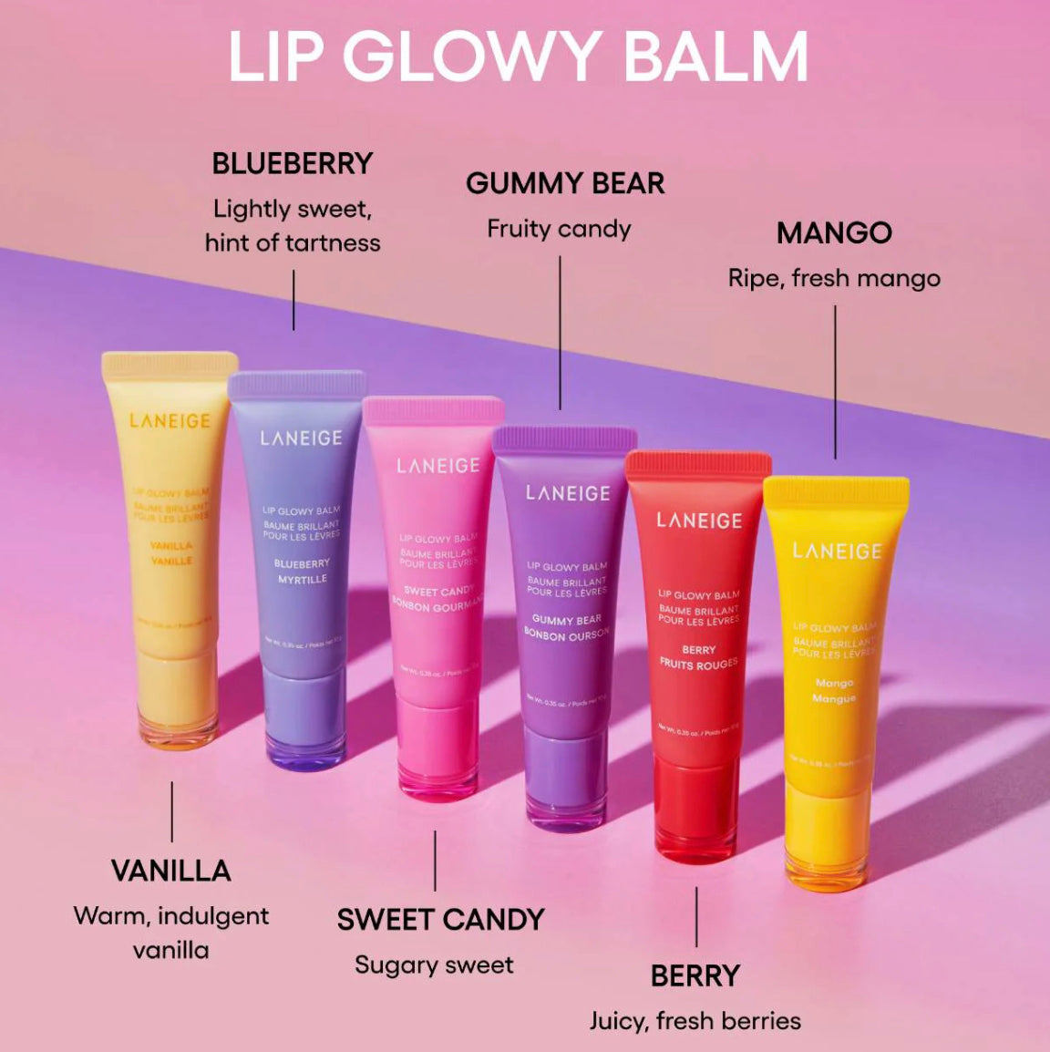 LANEIGE 
Mini Lip Glowy Balm Set - Set Bálsamo labios