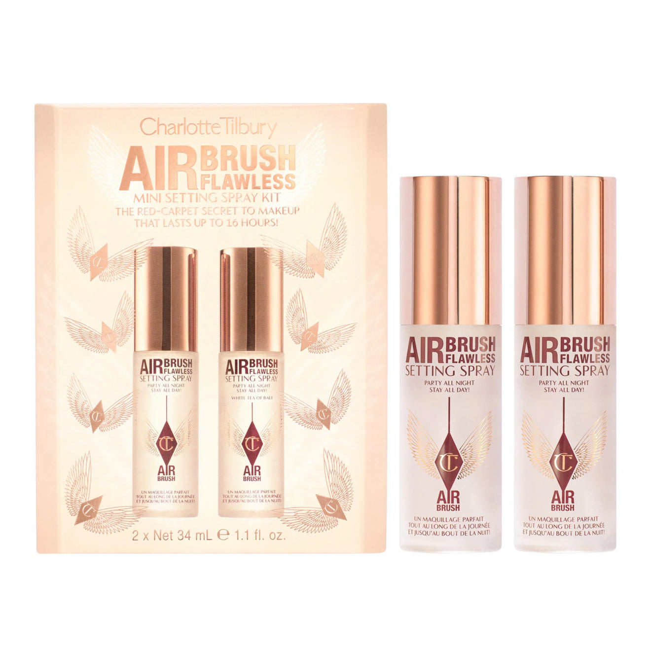 Charlotte Tilbury 
Mini Airbrush Flawless Setting Spray Duo Gift Set 2 sellador