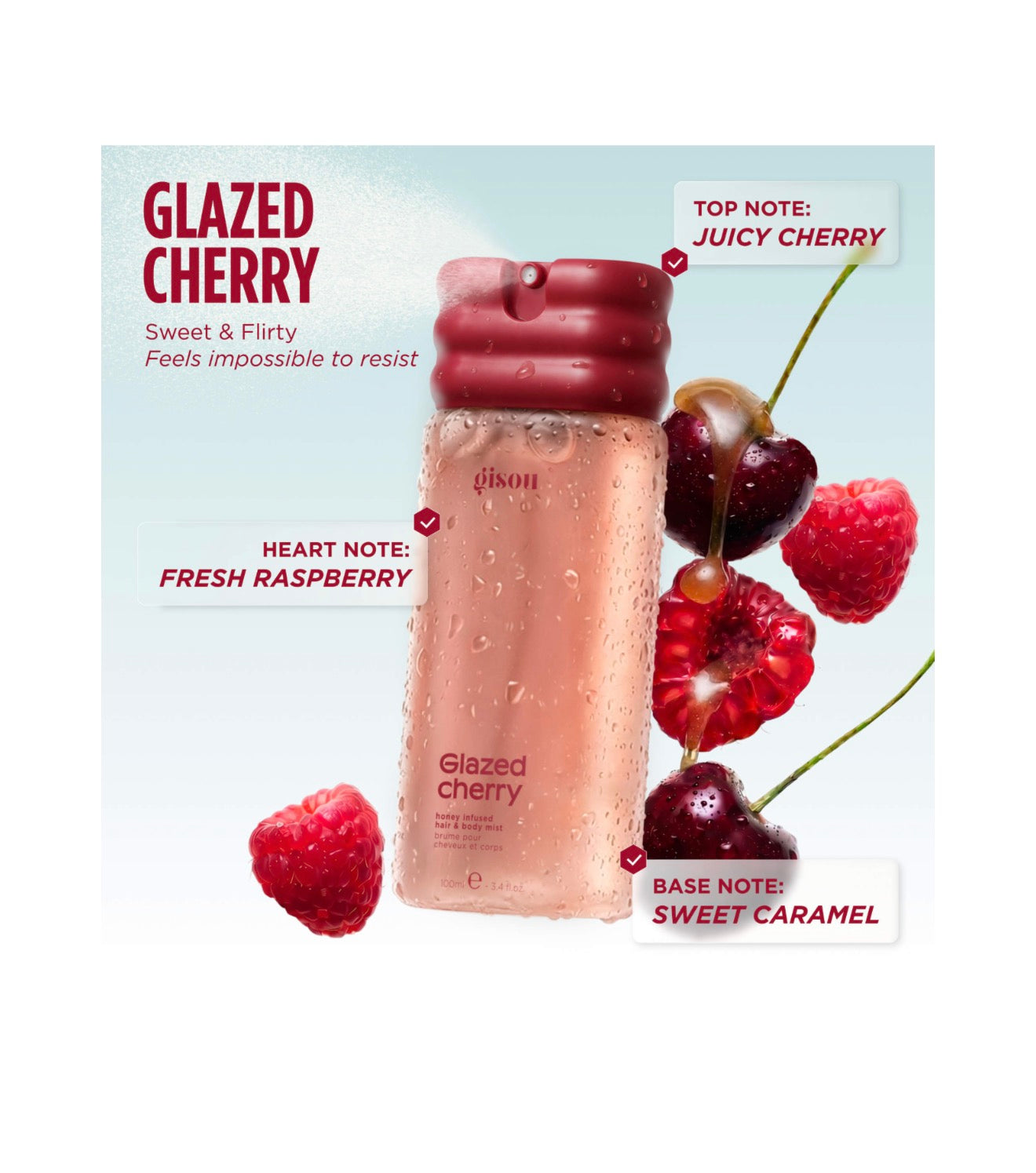 Gisou 
Glazed Cherry Honey Infused Hair & Body Mist