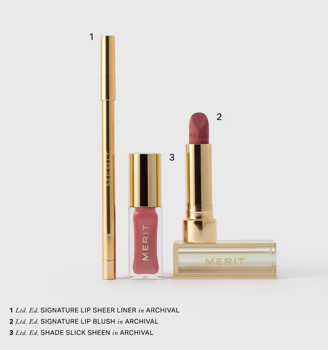 MERIT 
The Archival Lip Essentials Gift Set