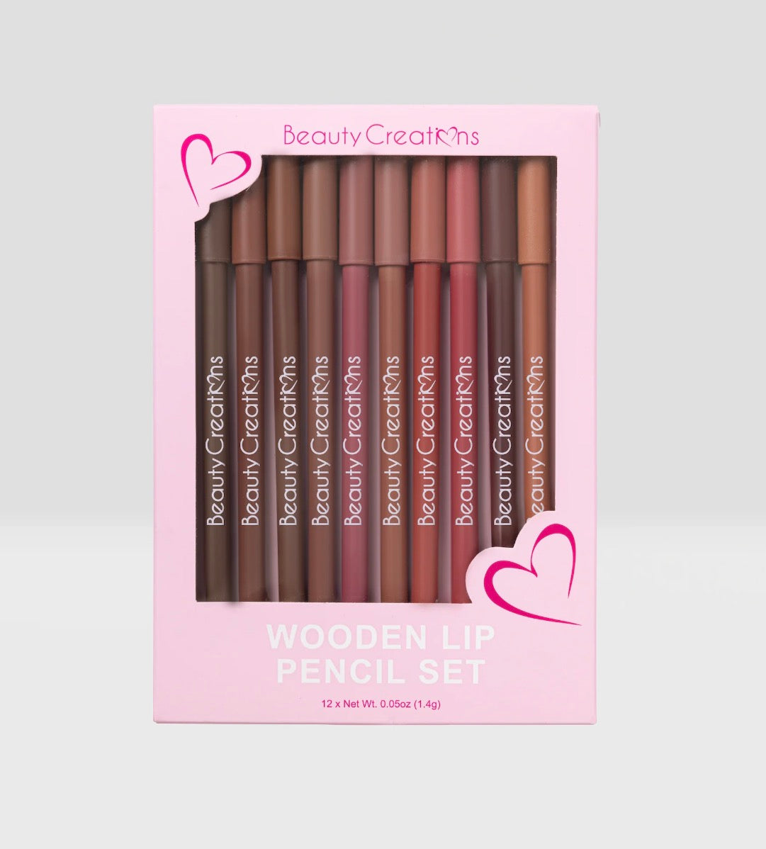 WOODEN LIP PENCIL SET Beauty Creations set 12 lápiz