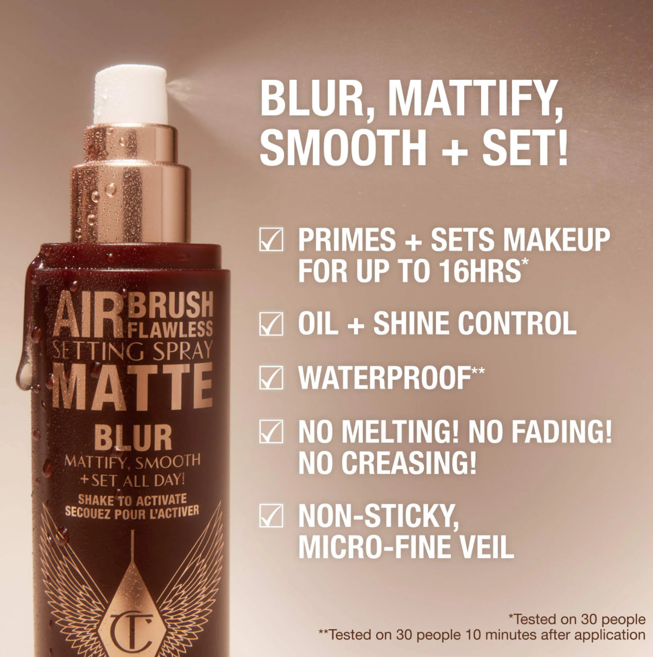 Charlotte Tilbury 
Airbrush Flawless Matte Blurring & Waterproof Setting Spray