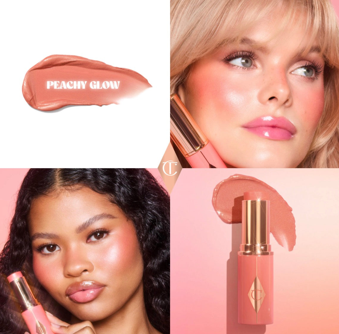 Charlotte Tilbury MINI 
Mini Unreal Lip + Cheek Glow Blush Stick con ácido hialurónico
