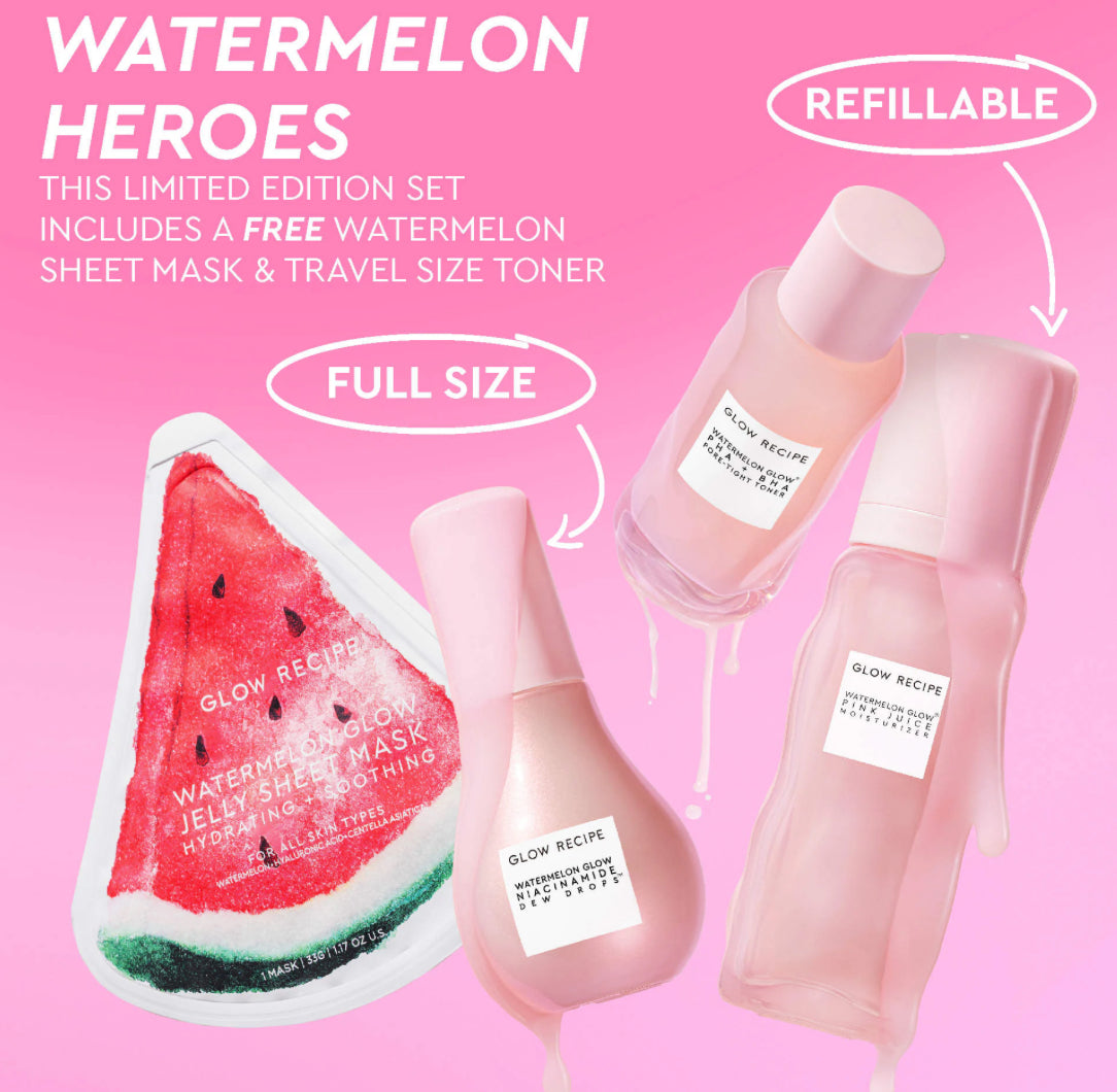 Glow Recipe 
Watermelon Glow Dewy Skin Routine Gift Set