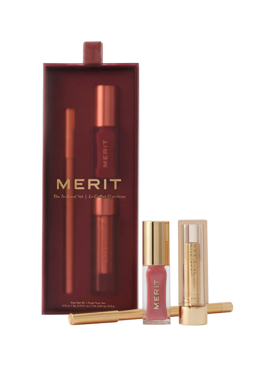MERIT 
The Archival Lip Essentials Gift Set